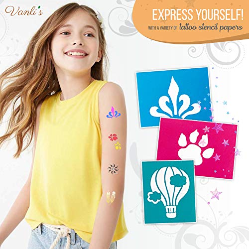Vanli's Temporary Tattoo Pens With 50 Pieces of Tattoo Stencil Paper. Skin Sa...