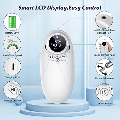 Nail Drill Set Kit Professional Rechargeable Portable Electric Nail Drill Pro...