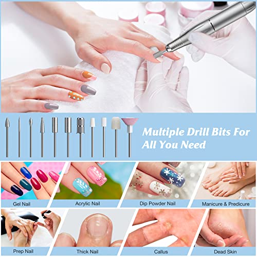 Nail Drill Set Kit Professional Rechargeable Portable Electric Nail Drill Pro...
