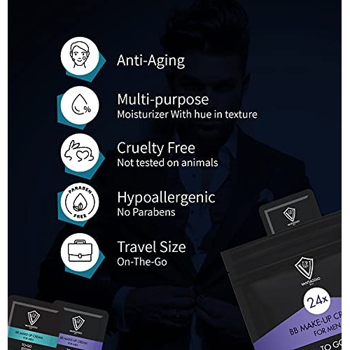 Vantaggio & Co. BB Make-Up Cream for Men - Light | 24 Individually Packed Pou...
