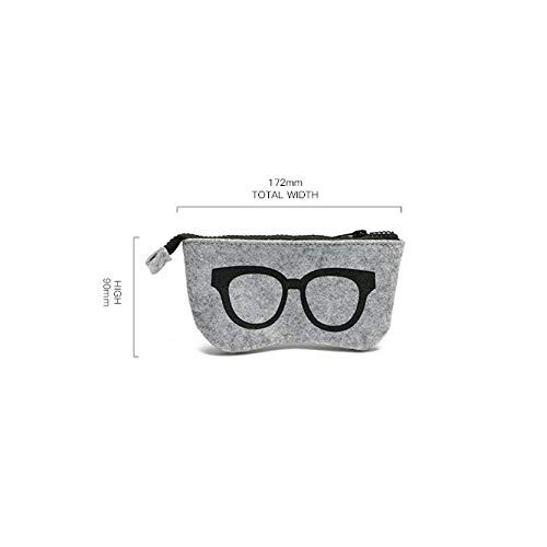 3Pcs Portable Multifunctional Glasses Bag with Zipper Spectacles Pouch Eyegla...