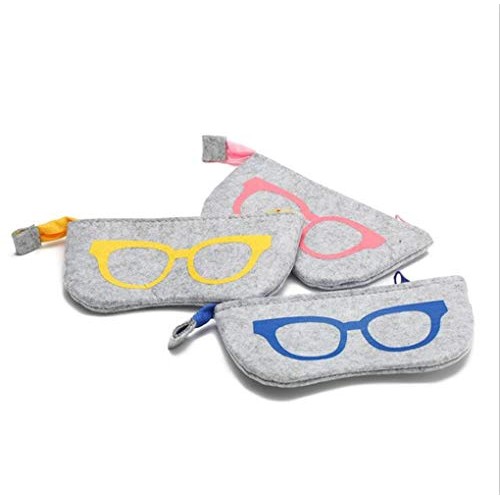 3Pcs Portable Multifunctional Glasses Bag with Zipper Spectacles Pouch Eyegla...