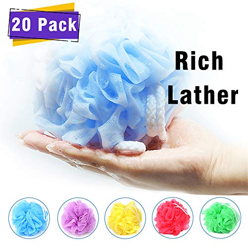 20pcs Loofahs MINI Shower Sponge Exfoliating Pouf Bath Mesh Pouf Lot Bulk Ass...