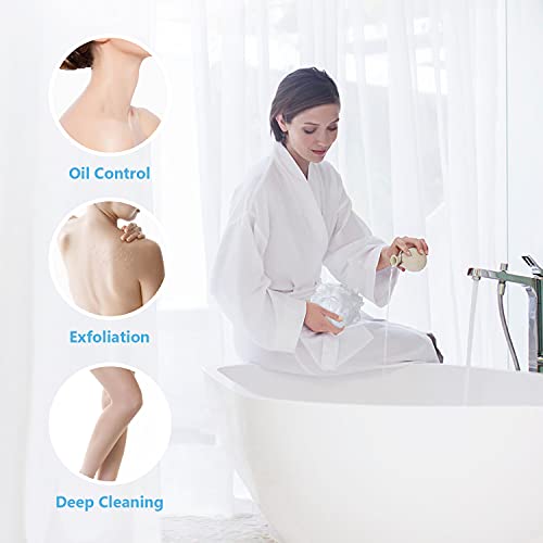 VANZAVANZU Bath Loofah Large 80g Shower Sponge Body Scrubber Mesh Pouf for Me...
