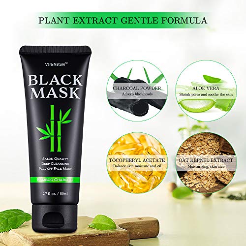 Blackhead Remover Mask 4-in-1 | Charcoal Peel Off Face Mask & Skin Care Gel &...