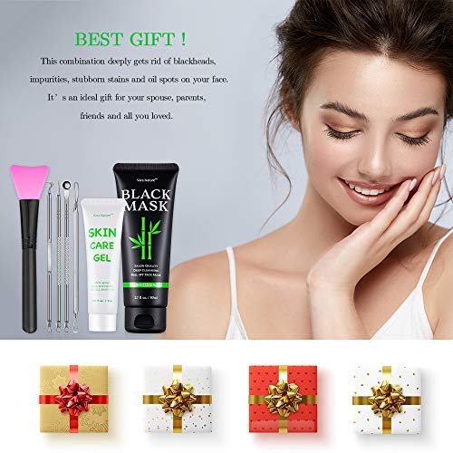 Blackhead Remover Mask 4-in-1 | Charcoal Peel Off Face Mask & Skin Care Gel &...