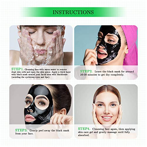 Blackhead Remover Mask 4-in-1 | Charcoal Peel Off Face Mask & Skin Care Gel &...