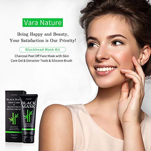 Blackhead Remover Mask 4-in-1 | Charcoal Peel Off Face Mask & Skin Care Gel &...