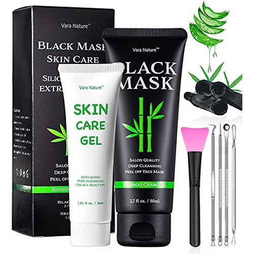 Blackhead Remover Mask 4-in-1 | Charcoal Peel Off Face Mask & Skin Care Gel &...