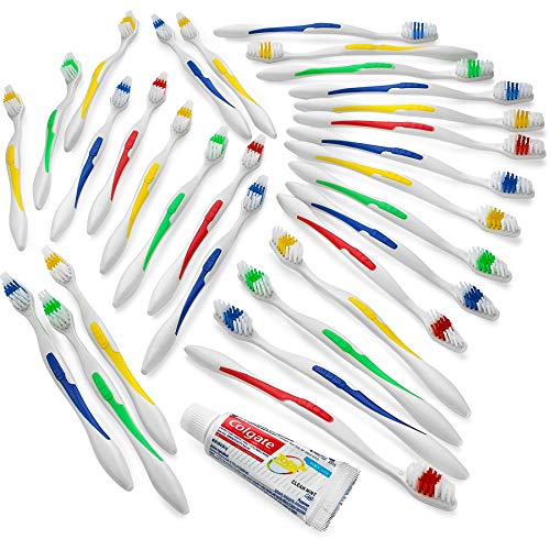 50 Toothbrushes Bulk Wholesale Quantity Standard Size, Dental Care Toiletries...