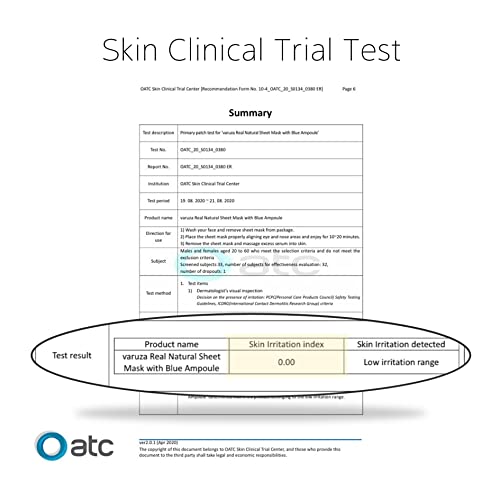 [varuza] K-Beauty Real Natural Sheet Mask with Blue Ampoule with Unbleached &...