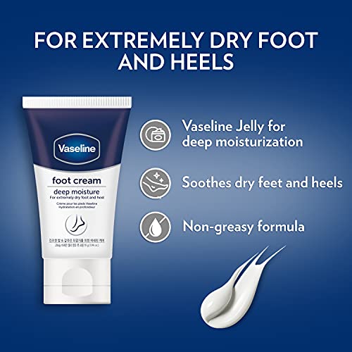Vaseline Deep Moisture Foot Cream For Dry Cracked Feet & Heel, Non-Greasy Cra...