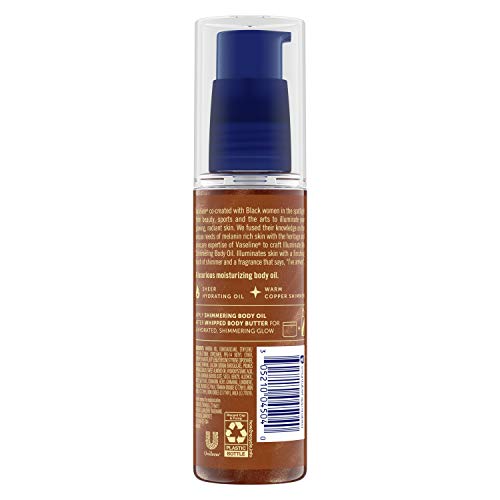 Vaseline Illuminate Me Shimmering Body Oil Created for Melanin Rich Skin Body...