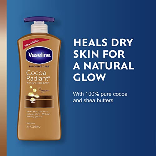 Vaseline Intensive Care Cocoa Radiant Lotion, 20.3 oz Bundled with Moisturizi...