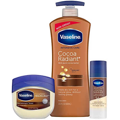 Vaseline Intensive Care Cocoa Radiant Lotion, 20.3 oz Bundled with Moisturizi...