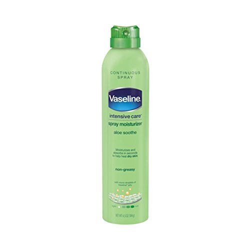 Vaseline Intensive Care Spray Moisturizer, Aloe Soothe 6.5 oz, Twin Pack