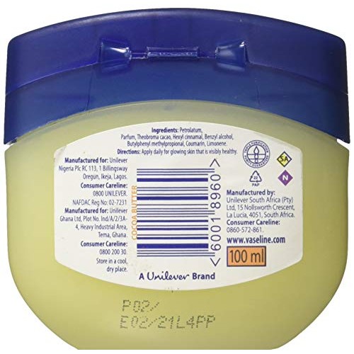 Vaseline Petroleum Jelly Blue Seal With Cocoa Butter (100ml)