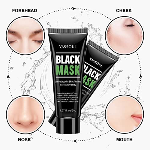 Vassoul Blackhead Remover Mask, Peel Off Blackhead Mask, Black Mask - Deep Cl...