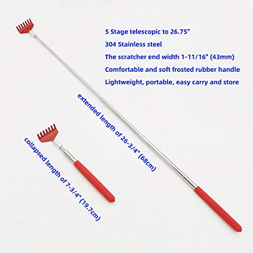 Telescopic Back Scratchers 4-Pack/Metal Back Massager 26-3/4",Portable,Storag...