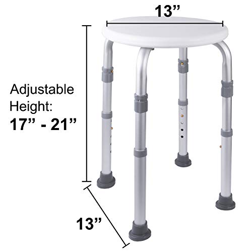 Medical Tool-Free Assembly Adjustable Shower Stool Tub Chair and Bathtub Seat...
