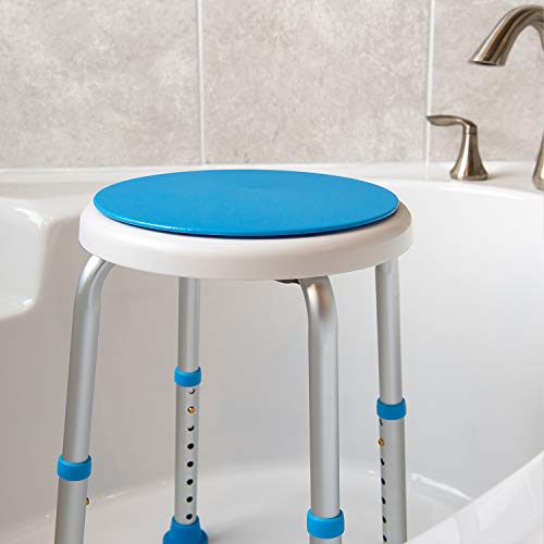 Medical Tool-Free Assembly Adjustable Swivel Shower Stool Seat Bench with Ant...