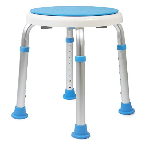 Medical Tool-Free Assembly Adjustable Swivel Shower Stool Seat Bench with Ant...