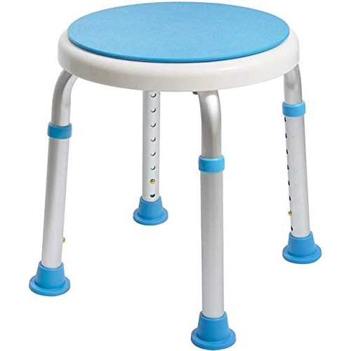 Medical Tool-Free Assembly Adjustable Swivel Shower Stool Seat Bench with Ant...