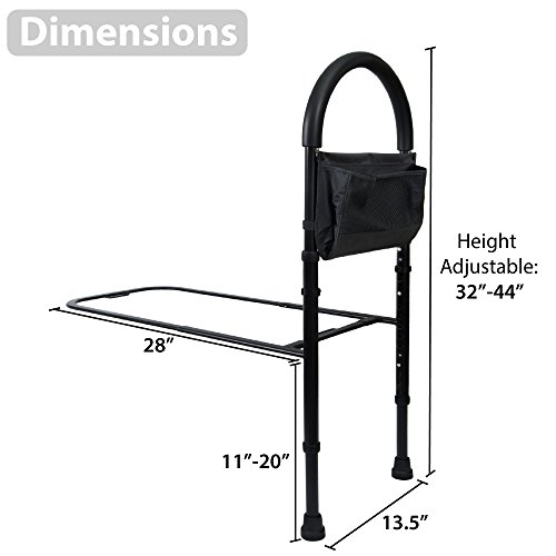Vaunn Medical Bed Rail Assist & Height Adjustable Grab bar Handle for Adults ...