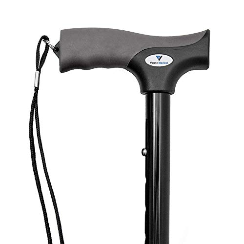 Vaunn Medical Easy Grip™ Height Adjustable Folding Cane/Walking Stick with St...