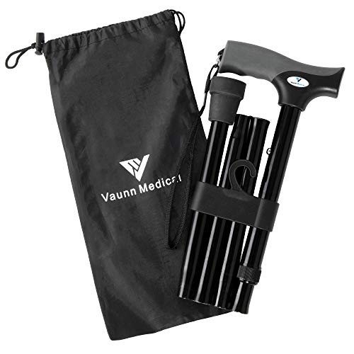 Vaunn Medical Easy Grip™ Height Adjustable Folding Cane/Walking Stick with St...