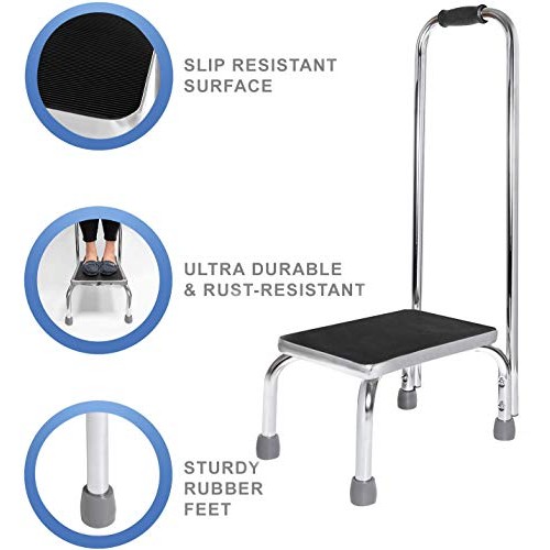 Vaunn Medical Foot Step Stool with Handle and Anti Skid Rubber Platform, Ligh...