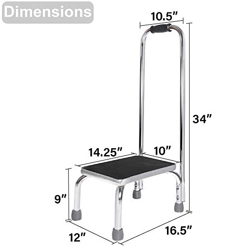 Vaunn Medical Foot Step Stool with Handle and Anti Skid Rubber Platform, Ligh...