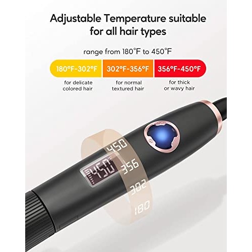 Curling Iron 1.2 Inch Curling Wand Long Barrel with Spring Clip, Include Heat...