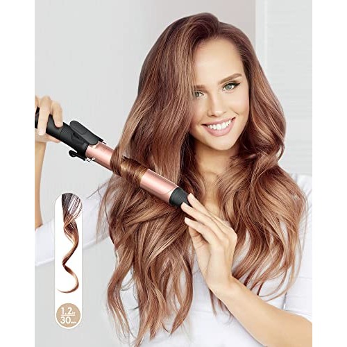 Curling Iron 1.2 Inch Curling Wand Long Barrel with Spring Clip, Include Heat...
