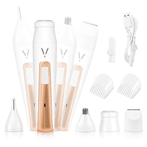Facial Hair Removal for Women, Painless 4 in 1 Electric Trimmer, Rechargeable...