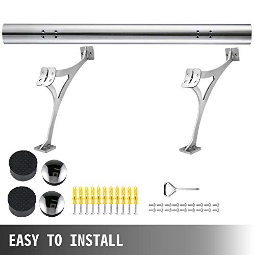 VBENLEM 4FT Length Bar Foot Rail Kit，2''OD Solid Mount Brushed Stainless Ste...