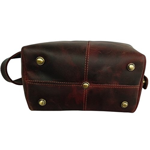 Handmade Buffalo Genuine Leather Toiletry Bag Dopp Kit Shaving and Grooming K...