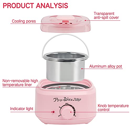 Vcedas Wax Warmer Hair Removal Machine Electric Hot Wax Warmer 500ML Single H...