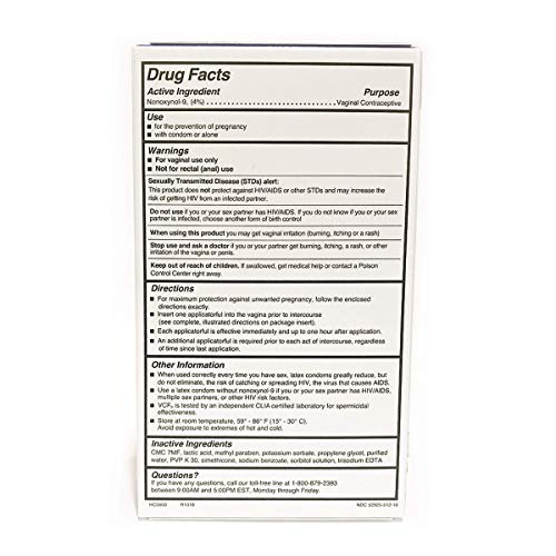 VCF Vaginal Contraceptive Gel, 10 Pre-Filled Applicators by VCF