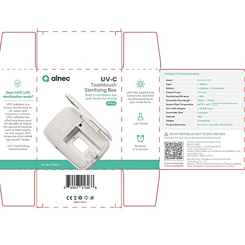 UV Toothbrush Sanitizer Case, Toothbrush Sterilizer, Antibacterial Kills 99.9...