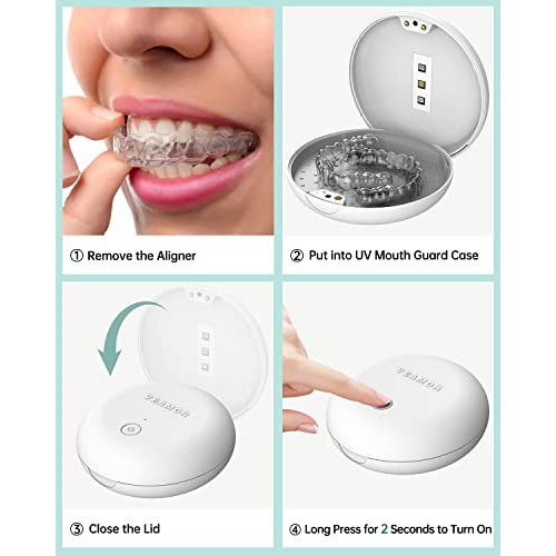 Retainer Case, VEAMOR Dental Mouth Guard Case, UV Disinfectant Box Portable, ...