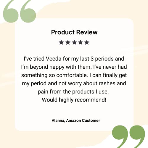 Veeda 100% Natural Cotton Compact BPA-Free Applicator Tampons Chlorine, Toxin...