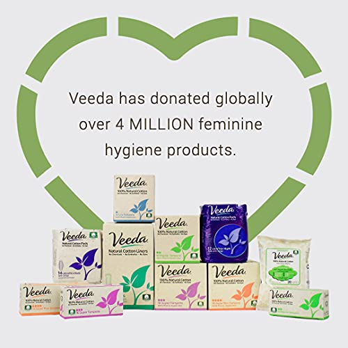 Veeda 100% Natural Cotton Compact BPA-Free Applicator Tampons Chlorine, Toxin...