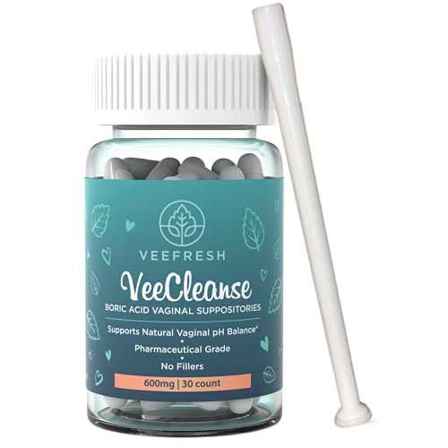 VeeFresh - VeeCleanse Boric Acid Vaginal Suppositories + Suppository Applicat...