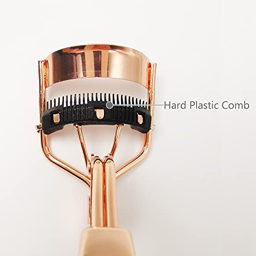 Eyelash Curler with Built in Comb, Eyelash Comb Curlers with Brush Mascara Ap...