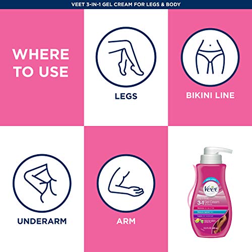 Veet Gel Cream Legs & Body, Pink, 27.04 Fl Oz, Pack of 2