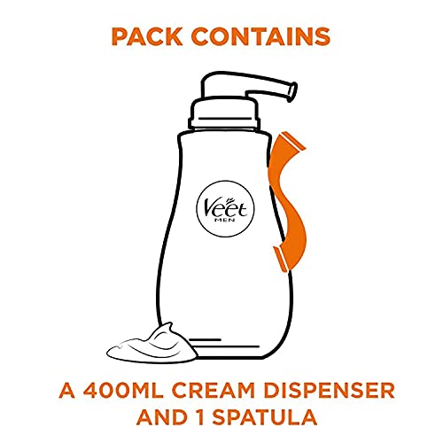 Veet Men Hair Removal Cream for Sensitive Skin, 13.5 fl oz, Painless Long-Las...