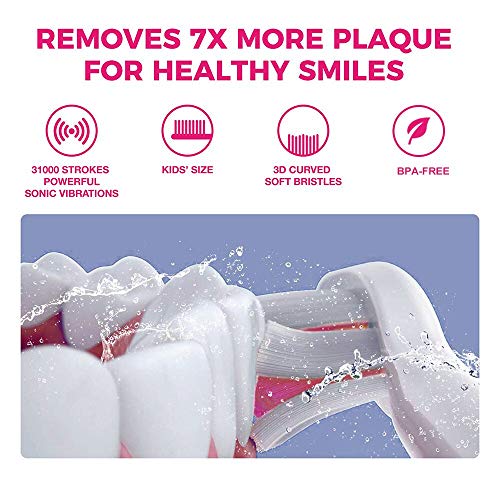 Vekkia Sonic Rechargeable Kids Electric Toothbrush, 3 Modes with Memory, Fun ...