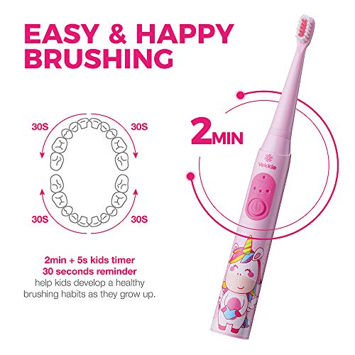 Vekkia Sonic Rechargeable Kids Electric Toothbrush, 3 Modes with Memory, Fun ...