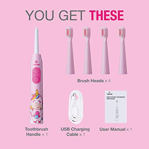 Vekkia Sonic Rechargeable Kids Electric Toothbrush, 3 Modes with Memory, Fun ...